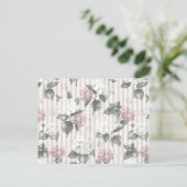 Bohemische Pastellrosa, grüne Streifen Postkarte (Stehend Vorderseite)