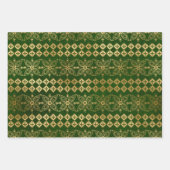 Bohemische Pfauengoldfolie auf strukturiertem Hint Geschenkpapier Set (Vorderseite 3)