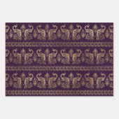 Bohemische Pfauengoldfolie auf strukturiertem Hint Geschenkpapier Set (Vorderseite)