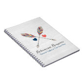 Bohemische Pfeile auf dem rustikalen Holz Boho Chi Notizblock (Rechte Seite)