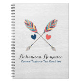 Bohemische Pfeile auf dem rustikalen Holz Boho Chi Notizblock (Vorderseite)