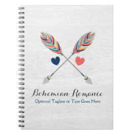 Bohemische Pfeile auf dem rustikalen Holz Boho Chi Notizblock