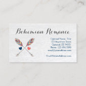 Bohemische Pfeile auf dem rustikalen Holz Boho Chi Visitenkarte (Rückseite)