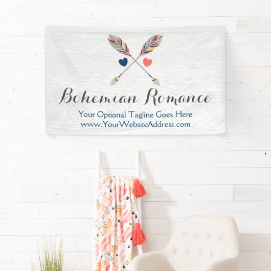 Bohemische Pfeile auf rustikalem Holz Boho Chic Banner (Insitu)