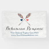 Bohemische Pfeile auf rustikalem Holz Boho Chic Banner (Horizontal)