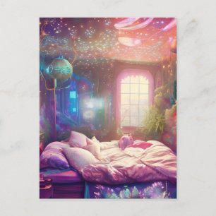 Bohemische Pflanze Lounge Schlafzimmer Postkarte