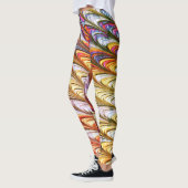 Bohemische psychedelische Farbwellen Abstrakte Kun Leggings (Links)