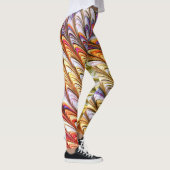 Bohemische psychedelische Farbwellen Abstrakte Kun Leggings (Rechts)
