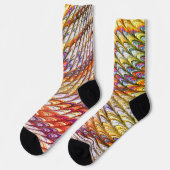 Bohemische psychedelische Farbwellen Abstrakte Kun Socken (Linkes Detail)