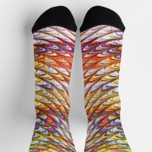 Bohemische psychedelische Farbwellen Abstrakte Kun Socken