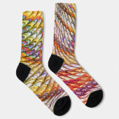 Bohemische psychedelische Farbwellen Abstrakte Kun Socken (Rechts)