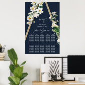 Bohemische Pyramide Blumenblauer Hochzeitssattel Poster (Heimbüro)