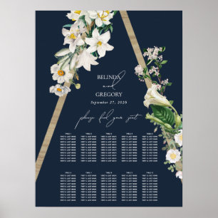 Bohemische Pyramide Blumenblauer Hochzeitssattel Poster