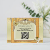 Bohemische QR Code Dreamcatcher Wedding RSVP Card Einladung (Stehend Vorderseite)