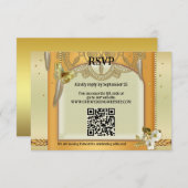 Bohemische QR Code Dreamcatcher Wedding RSVP Card Einladung (Vorne/Hinten)