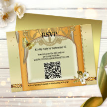 Bohemische QR Code Dreamcatcher Wedding RSVP Card
