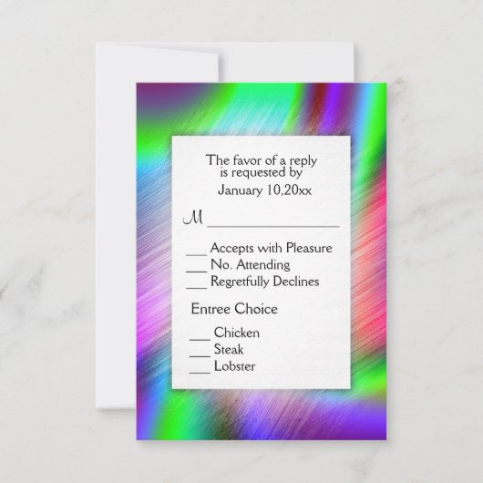 Bohemische Rainbow-UAWG mit Entrees RSVP Karte (Vorderseite)