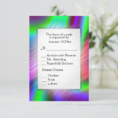 Bohemische Rainbow-UAWG mit Entrees RSVP Karte (Stehend Vorderseite)