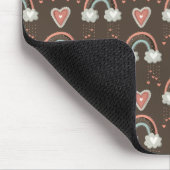 Bohemische Regenbogen & Herz - Erdbraun 2 Mousepad (Ecke)
