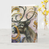 Bohemische Rentiere Karte (Gelbe Blume)