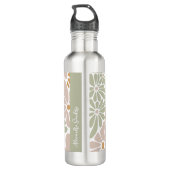 Bohemische Retro Groovy-Blume Edelstahlflasche (Rückseite)