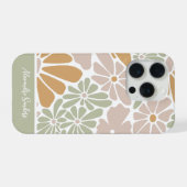 Bohemische Retro Groovy-Blume iPhone Hülle (Rückseite (Horizontal))
