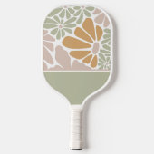 Bohemische Retro Groovy-Blume Pickleball Schläger (Rückseite)