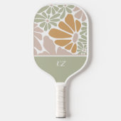 Bohemische Retro Groovy-Blume Pickleball Schläger (Vorderseite)
