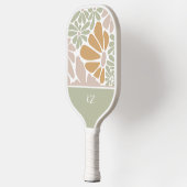 Bohemische Retro Groovy-Blume Pickleball Schläger (Links)