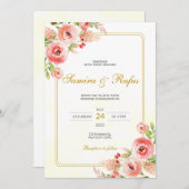 Bohemische Rosa-Bläserei Einladung (Vorne/Hinten)