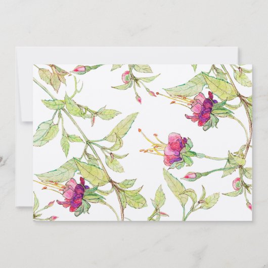 Bohemische rosa BlumenVerlobungs-Party Einladung (Rückseite)