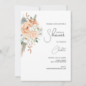 Bohemische Rosa Braungrün, weiß Einladung (Vorderseite)