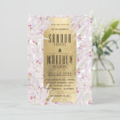 Bohemische Rosa-Orchideenhochzeit Einladung (Stehend Vorderseite)