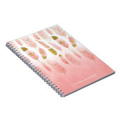 Bohemische Rosa und Gold Feathers Ombre Notebook Notizblock (Rechte Seite)