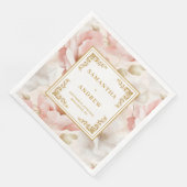 Bohemische, rosafarbene Hochzeitsnapkins Serviette (Ecke)