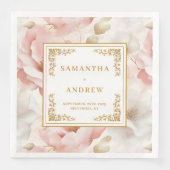 Bohemische, rosafarbene Hochzeitsnapkins Serviette (Vorderseite)