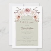 Bohemische Rose Brautparty Einladung (Vorderseite)