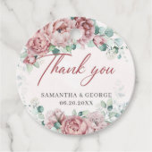 Bohemische Rose Eukalyptus-Goldrahmhochzeit Geschenkanhänger (Vorderseite)