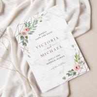 Bohemische Rose Gold Aquarellfarben Rosa Hochzeit