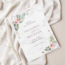 Bohemische Rose Gold Aquarellfarben Rosa Hochzeit