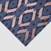 Bohemische Rose Gold Navy Blue Ikat Muster Seidenpapier (Ausschnitt)