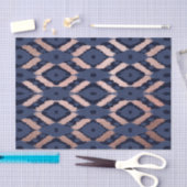 Bohemische Rose Gold Navy Blue Ikat Muster Seidenpapier (Handwerk)