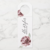 Bohemische Rose Hochzeitsweinetikett Flaschenhamme Flaschenanhänger (Vorderseite)