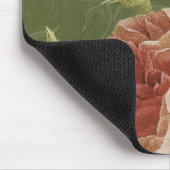 BOHEMISCHE ROSE im Pfirsich und im olivgrünen Grün Mousepad (Ecke)