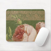BOHEMISCHE ROSE im Pfirsich und im olivgrünen Grün Mousepad (Mit Mouse)