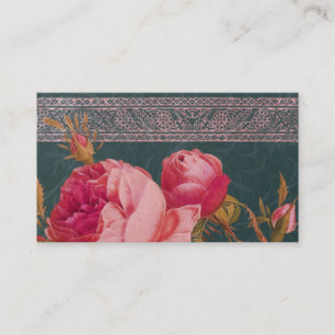BOHEMISCHE ROSE im ROSIGEN ROSA und AQUAMARINEN Visitenkarte
