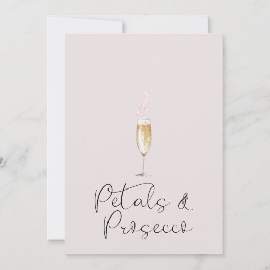Bohemische Rose Petals Petals Prosecco Brautparty Einladung (Rückseite)