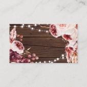 Bohemische Rose Rustic Wood Wedding QR Code UAWG Begleitkarte (Rückseite)