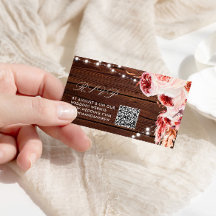 Bohemische Rose Rustic Wood Wedding QR Code UAWG