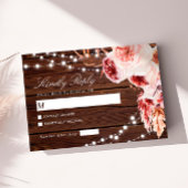 Bohemische Rose Rustic Wood Wedding RSVP